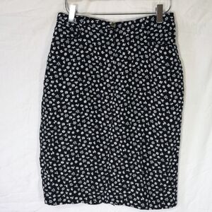 Vintage Adrienne Vittadini 100% Silk Ditsy Floral Skirt